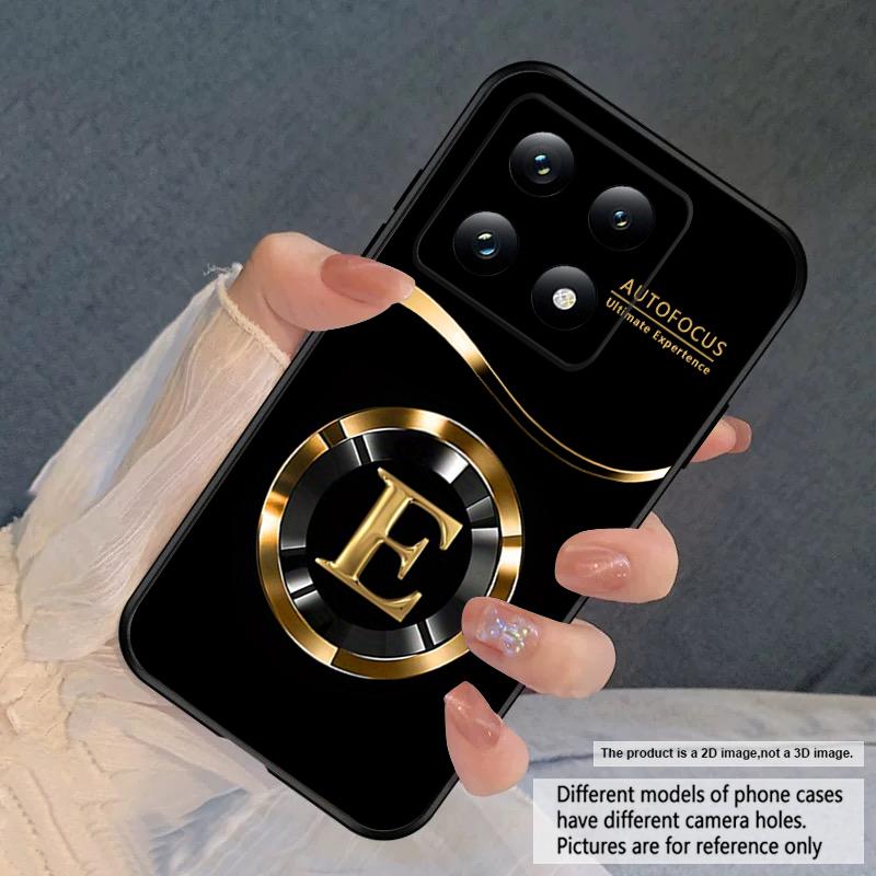 Golden Lucky Letter For Xiaomi Poco X7 M7 Pro 5G M5 X4Pro 4 M6 4G C65 C75 F6 F5 X6 5 7 X5 F7 Ultra M5S M4Pro 5G soft phone case