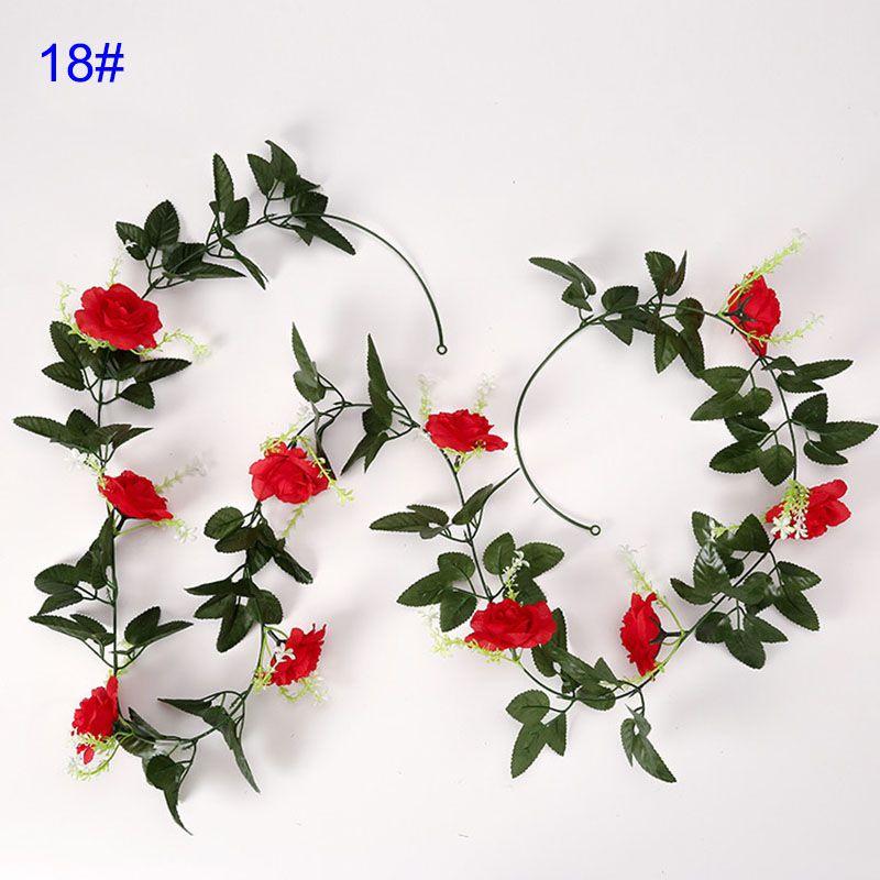 24m Silk Long Rose Fake Flower Ivy Vine Leaf Garland Wedding Party Home Decor