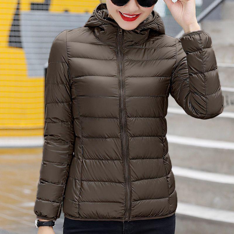 Jachetă de damă cu glugă din bumbac cu puf - Scurtă, Mărimi mari, Groasă, Călduroasă, Stil coreean, Modă casual simplă, Îmbrăcăminte exterioară ușoară.