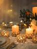 1pcs Silver Gold Crystal Tea Candle Holder for Wedding Family Gathering Center Decoration