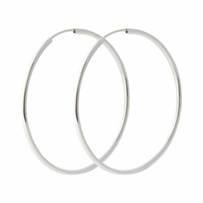 92.5 Sterling Silver Daily Simple Fashion Pipe Ring Silver Earrings 30mm