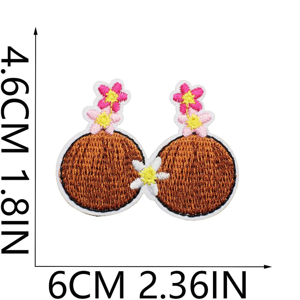 Cabin Embroidery Cloth Sticker Hawaii Travel Decoration Patch Sticker Yay Tree Pineapple Computer Embroidery Patch Flamingo