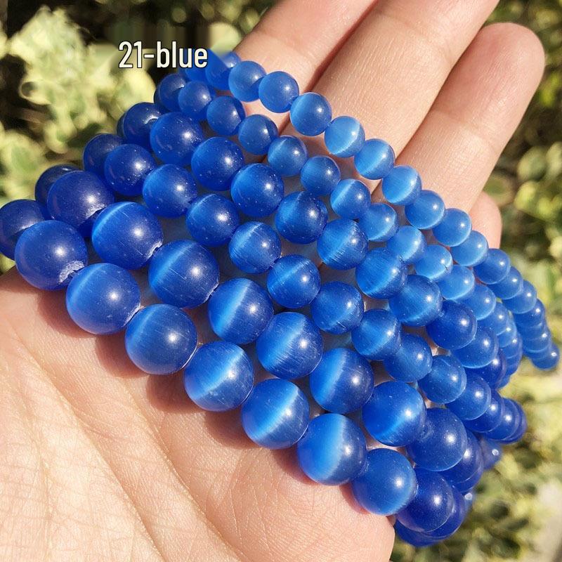 4-12 mm okrągłe koraliki w kształcie kociego oka, luźne pasma do ręcznie robionych kryształowych akcesoriów DIY