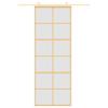 Vidaxl Sliding Door, Gold, 76X205 Cm, Frosted ESG Glass, Aluminum
