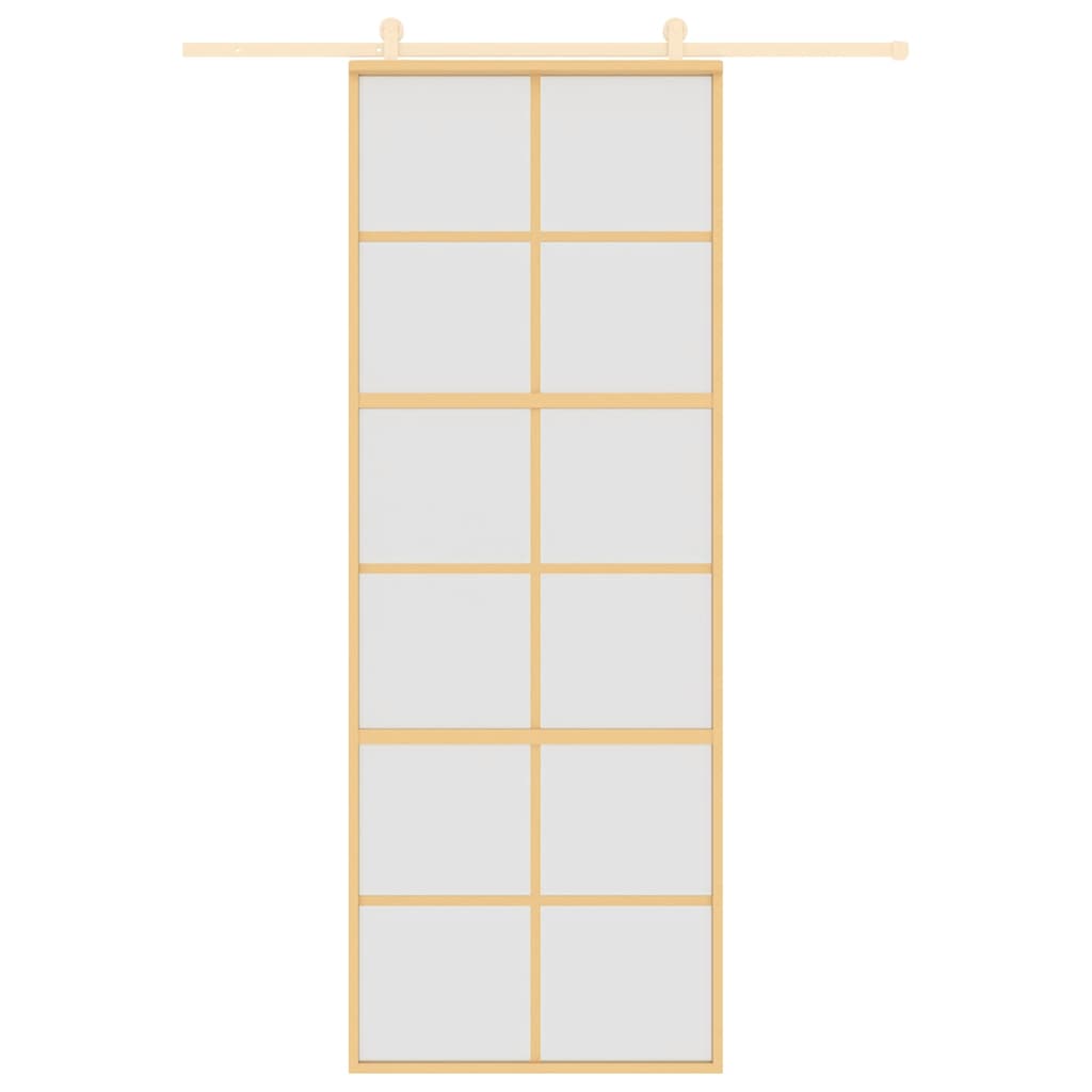 Vidaxl Sliding Door, Gold, 76X205 Cm, Frosted ESG Glass, Aluminum