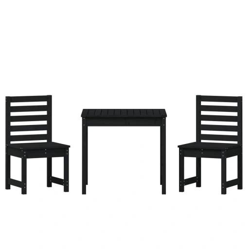 Vidaxl 3-Cz. Gartenmöbel-Set Bistro, Schwarz, Kiefernholz