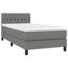 3140274 vidaXL Lit à sommier tapissier avec matelas Gris foncé 100x200cm Tissu