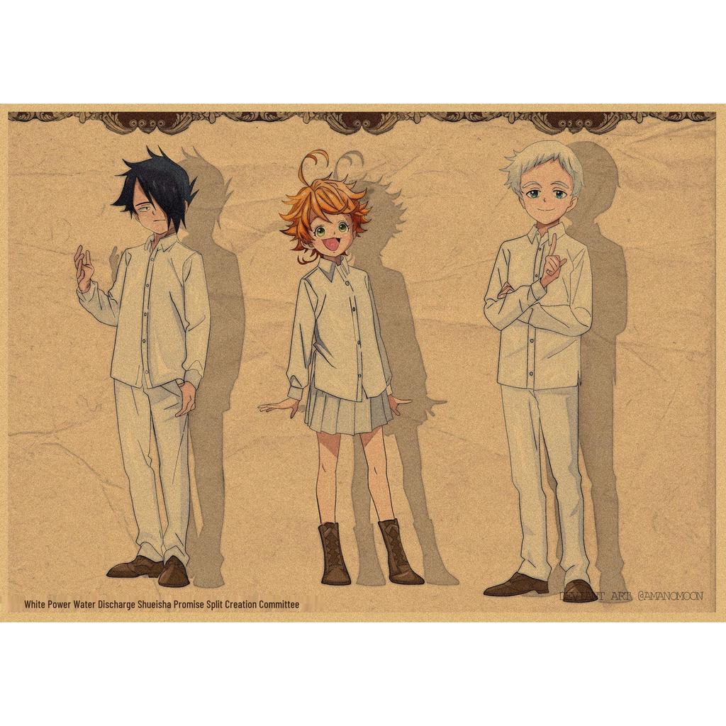 The Promised Neverland Anime Retro Kraft Paper Poster - Decorative Wall Art