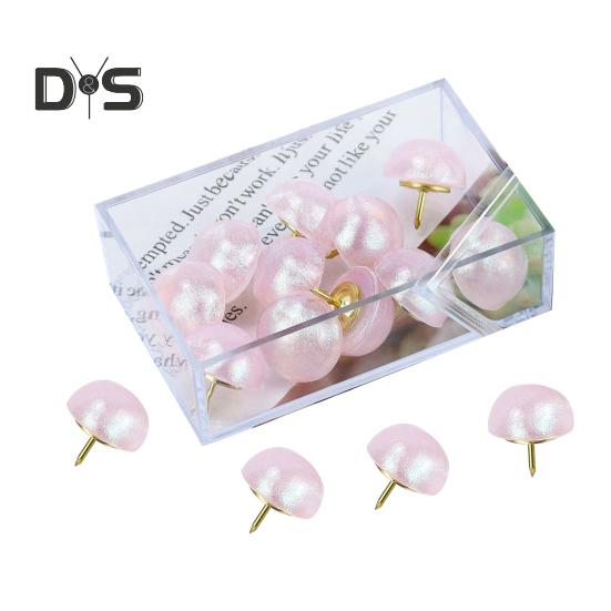 

15 шт. Декоративні шпильки для дошки оголошень Коркова дошка для фотографій Симпатичні шпильки-шпильки з блискітками для офісного домашнього декору рожевий