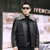 Haining Genuine Leather Leather Jacket Men's First Layer Calfskin Autumn and Winter Piled Thickened Middle-aged Leather Jacket Slim Jacket