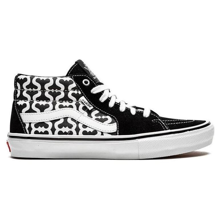 Supreme x Vans Grosso Mid Monogram S - Black Unisex Sneakers White VN0A5KS15XH