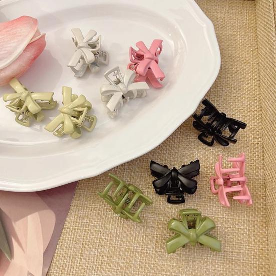 5Pcs Girl Hairpins 3D Bow Design Matte Texture Hair Clips Lightweight Small Gripper