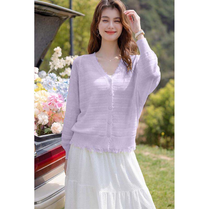 MokaNa Women's Tassel Hem Loose Knit Cardigan