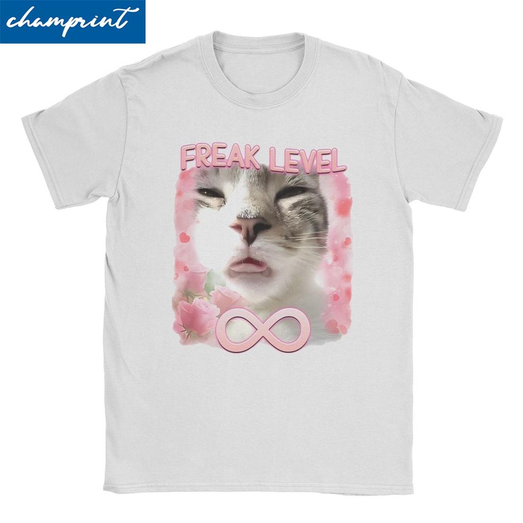 Men Womens TShirts Freaky Ahh Awesome 100 Cotton Tee Shirt Diagnosed Freak Funny Cat Meme T Shirts Clothes New Arrival