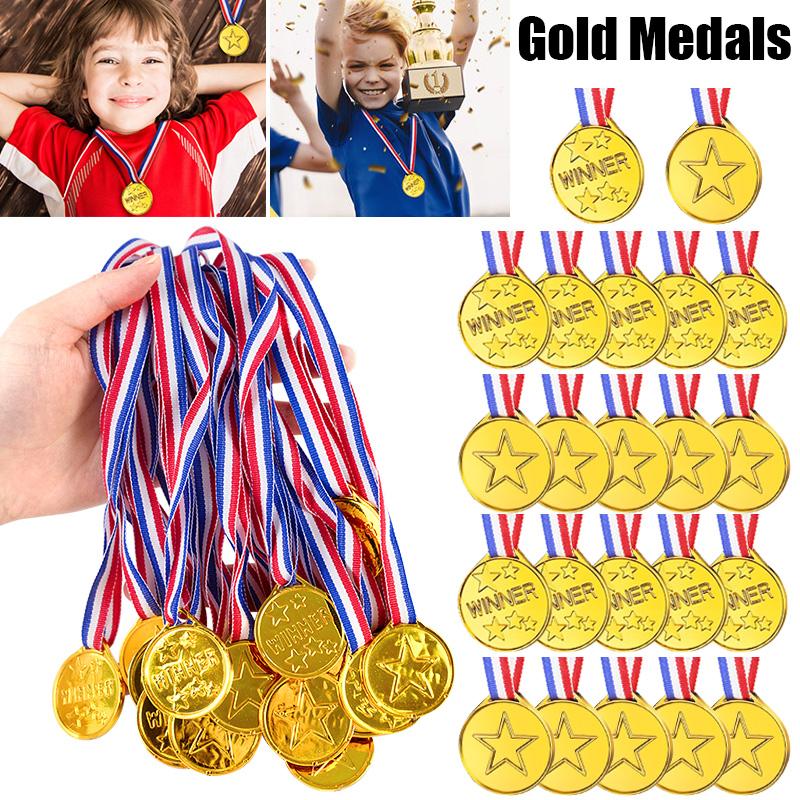 10/20 Stück Goldmedaille Gewinner Auszeichnung Plastikmedaillen Kinder Geburtstagsfeier Gastgeschenke Sportspielpreis Spielzeug Fußball Party Pinata Füllung