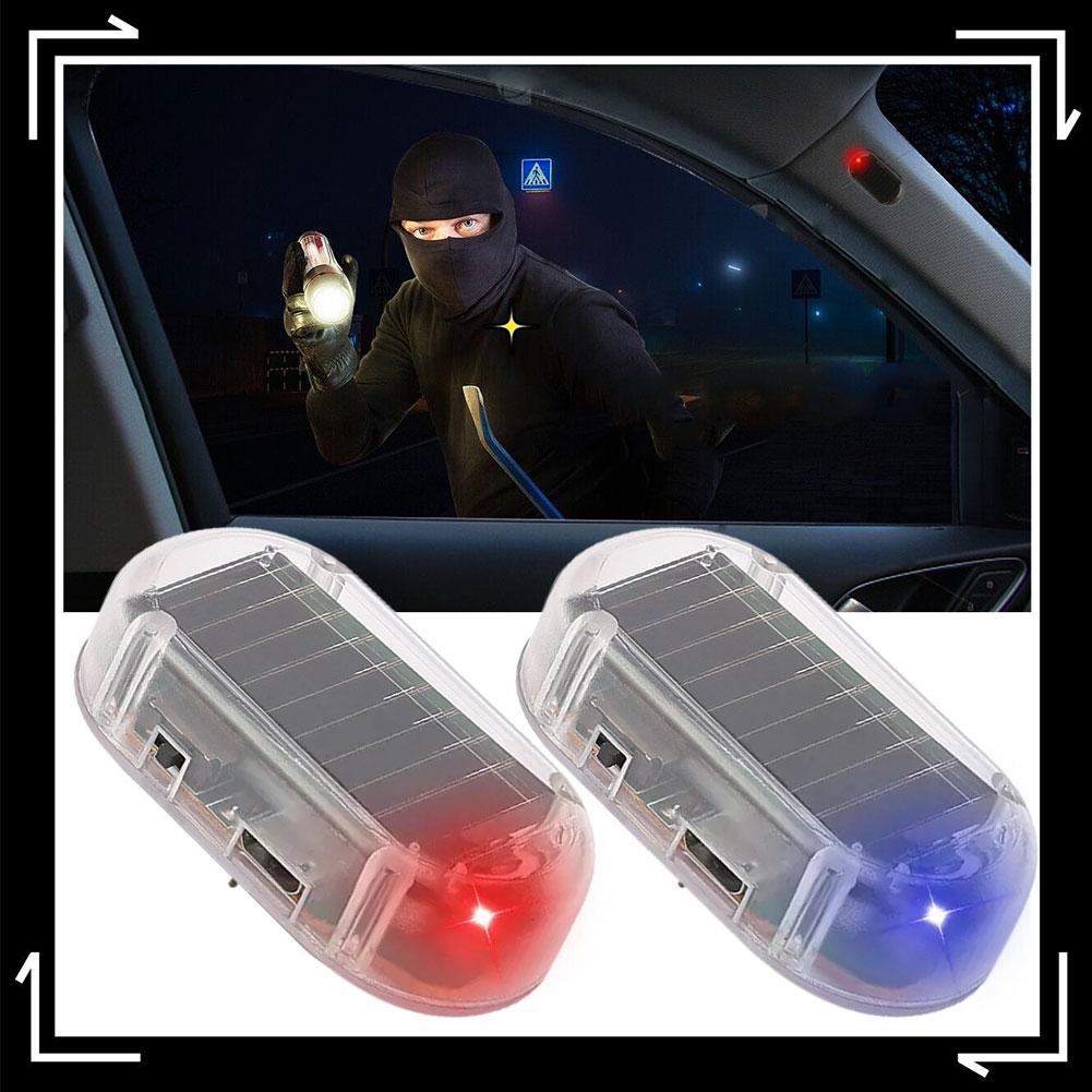 Solar Car Alarm LED Light Anti Theft Solar Power Simulated Dummy Alarm Warning Caution Flashing Imitation Car Alarm Light