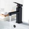 Grifo De Lavabo Cuadrado De Doble Uso Frío Y Caliente De Acero Inoxidable Negro, Grifo Para Gabinete De Baño Y Cocina Para El Ho