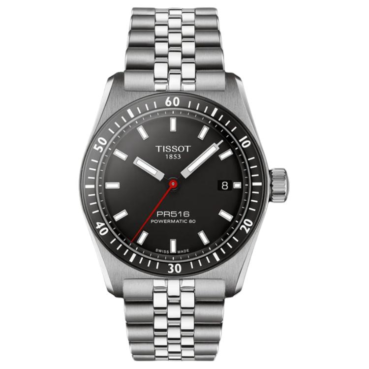 Tissot Automatic Mechanical Movement 100m Water Resistance Unisex Watch 38mm Black Dial Stainless Steel Case T149.407.11.051.00