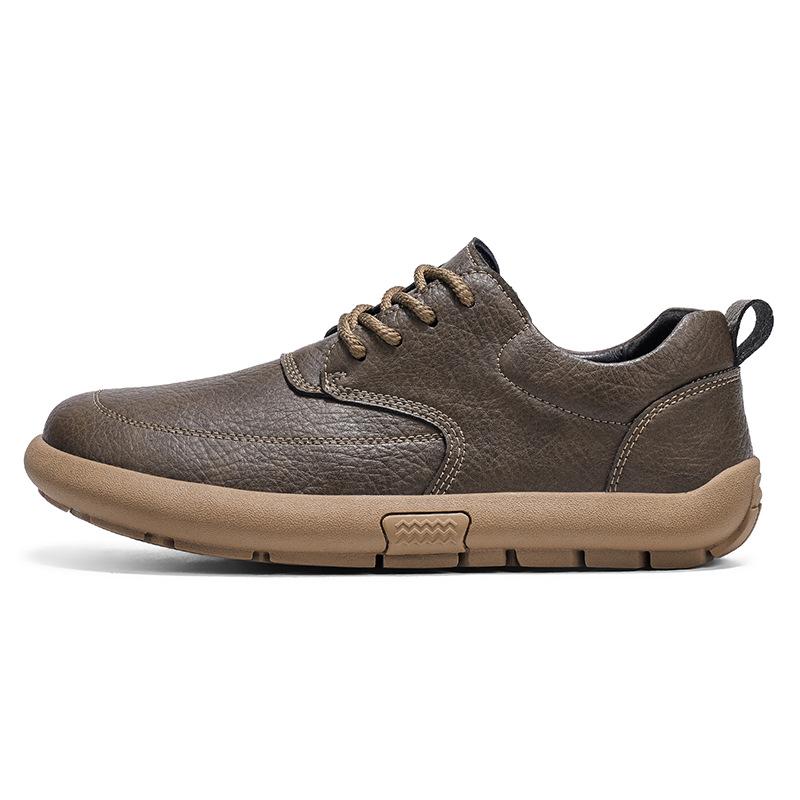Men's Wide Head Leather Slip-on Retro Casual Shoes
