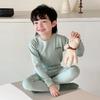 Children's Warm Fleece Base Layer Pajamas Set for Autumn & Winter, Top and Bottoms for Boys & Girls