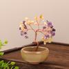 Decorative Gemstone Tree with Wire Branches and Stone Base Indoor Tabletop Ornament for Home Office Desk Decoration