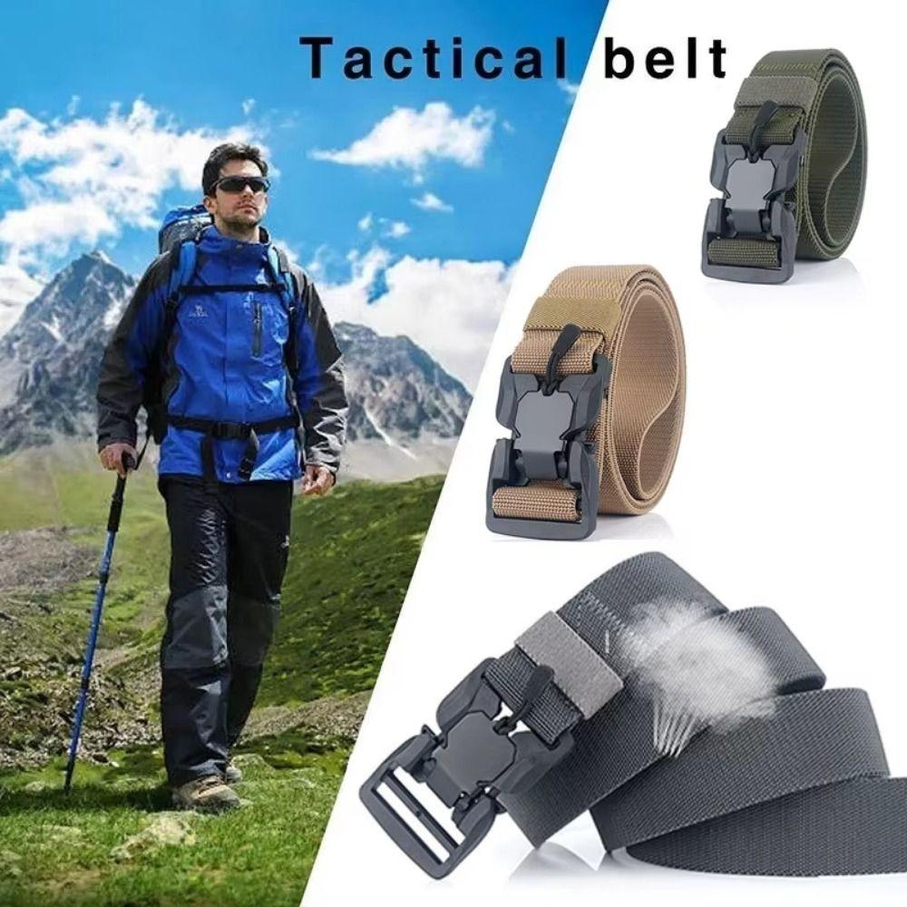 Zinc Zinc Alloy Buckle Canvas Belt Elastic Waist Belts Durable Jeans Waistband Outdoor