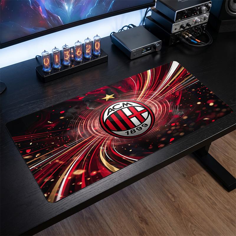 Alfombrilla de Ratón Grande Estampada AC Milan, Alfombrilla de Escritorio Suave de Goma Antideslizante para Decoración de Oficina, Portátil y Ordenador