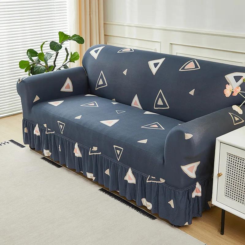 

Elastic Couch Cover Floral Printed Sofa Slipcover with Skirt Furniture Protector for Bedroom Office Living Room Home Decor Single seat 90-140cm