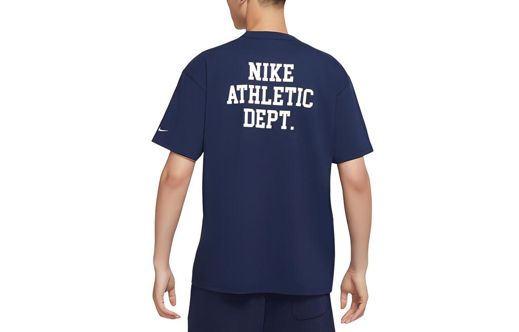 Nike T Shirts Men's Dark Navy Blue Crew Neck Moderate Straight Fit FD0306-410