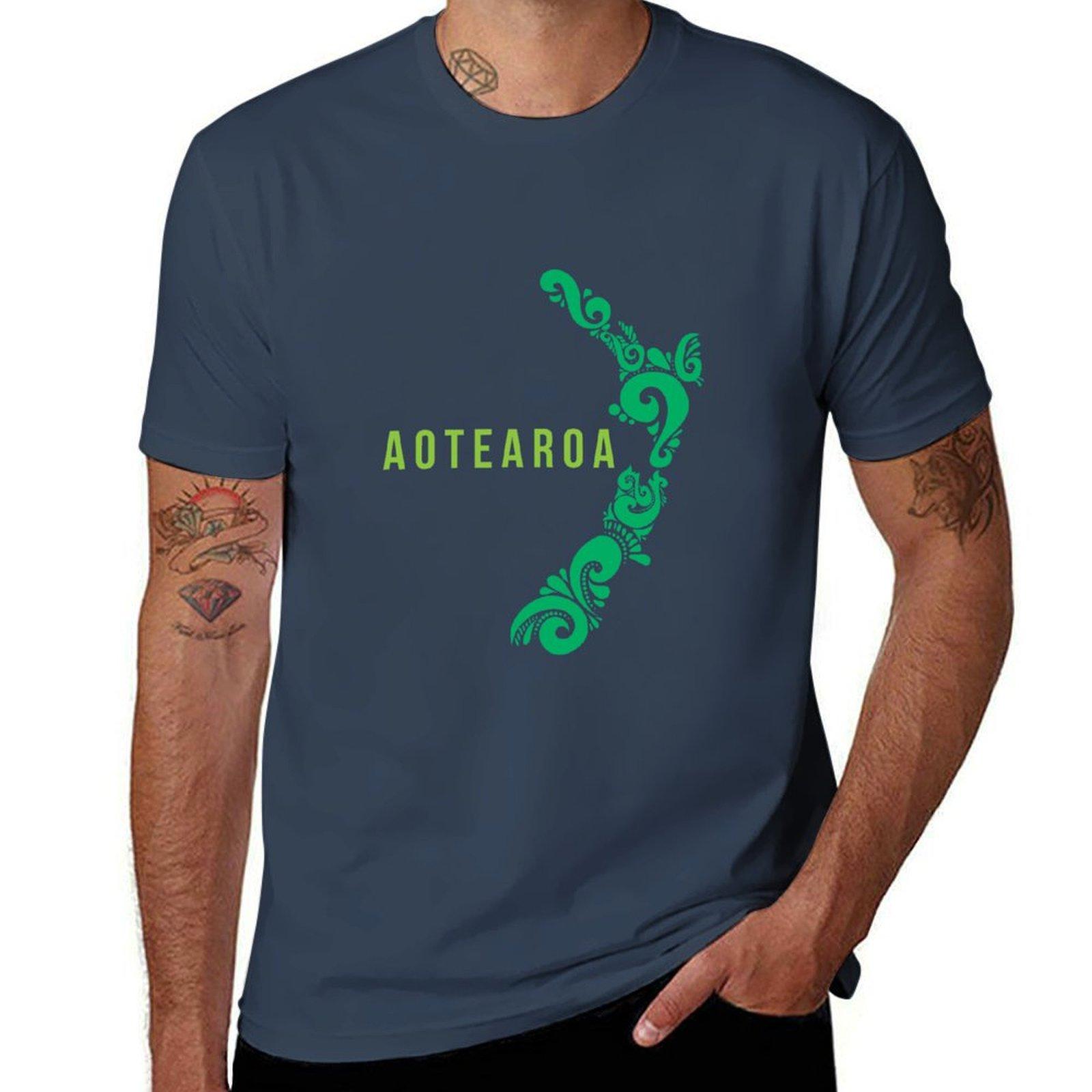 New Zealand Map Aotearoa New Zealander Gift Idea TShirt Basic Short Sleeve Cotton Blend TShirt S