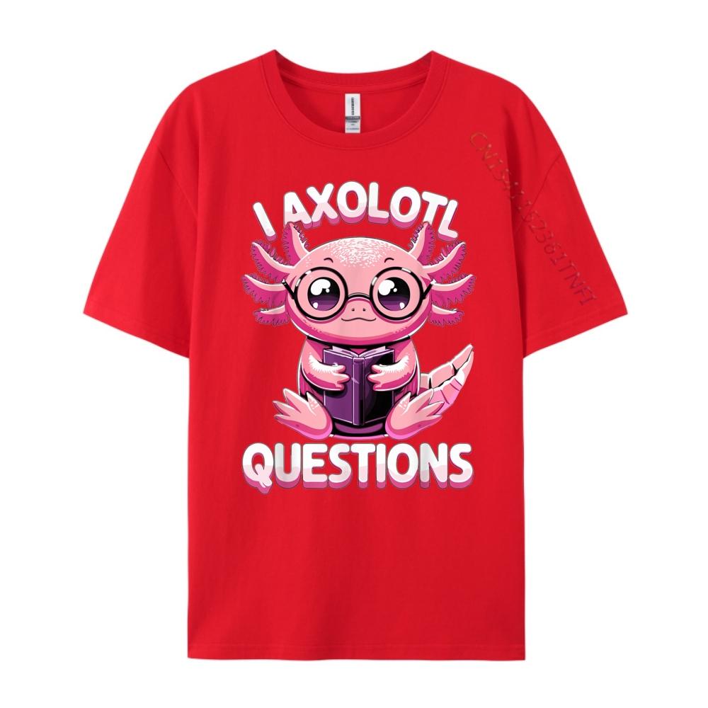 I Axolotl Questions Anime Kawaii Axolotl Kids Mens Designer Clothes T Shirt Men Leisure S