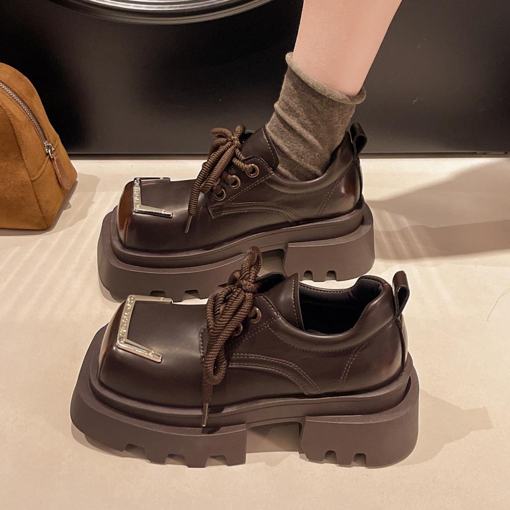 European and American Neutral Hip-hop Style Single Shoes Women's 2025 Spring New Niche Design Comfortable and Non-slip Small Leather Shoes