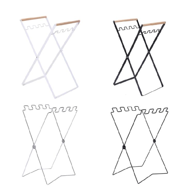 Stable and Portable Litter Bag Stand Garbage Bag Holder for Picnics Tables Tents and Tailgating in Black or White