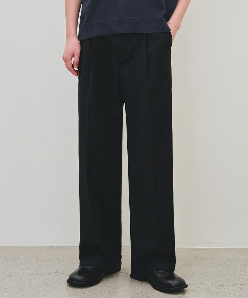 ROTEMBER [Fashion Planet X Rotember] Relaxed One-Pleat Wide Slacks [ 2 Colors ]