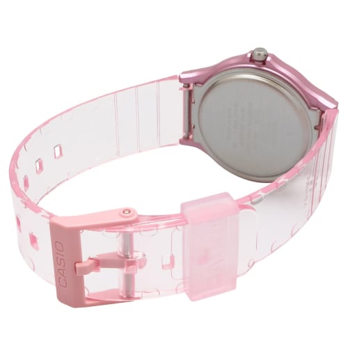 Casio Casio Standard Cheap Casio Pop Women's Quartz Analog Watch with 3 Hands, Resin, Pink Skeleton, MQ-24S-4B