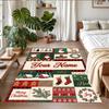 Christmas Custom Name Printed Square Area Rug Soft Non Slip Floor Carpet For Bedroom Holiday Gift