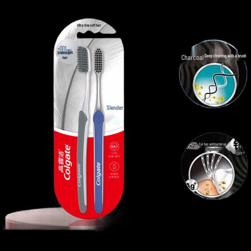 

Colgate Slim Soft Charcoal Silver Ion Toothbrush (Family 4-Pack)