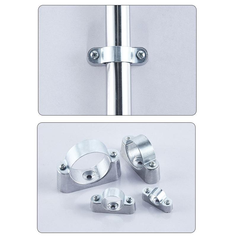 2PCS 16/20/25/32/38/50mm Diameter Single Hole Pipe Clamp Wall Mounted Aluminum Tube Saddle Buckle Fastener Kit With Screws