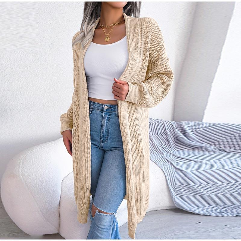 Весна Осень Женский Повседневный Универсальный Длинный Кардиган С Лацканами Женский — фото 11