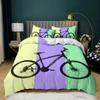 Bicycle Duvet Cover CollectionBike Sketch Artwork Decorative 3 Piece Bedding Collection With 2 Pillow ShamsQueen King Size With Quilt Cover