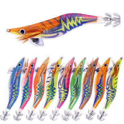 3.5 Pesca Squid Jigging Hooks Wood Shrimp Jig Lure Artificial Bait 13.8Cm-18.6G Octopus Cuttlefish Fishing Tackle with Rattling
