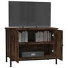 TV Cabinet with Doors Smoked Oak Finish 60 x 35 x 45 cm Engineered Wood