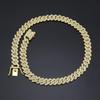 15mm Rhombus Cuban Chain Hip Hop Men's Necklace with Rhinestones - European & American Style