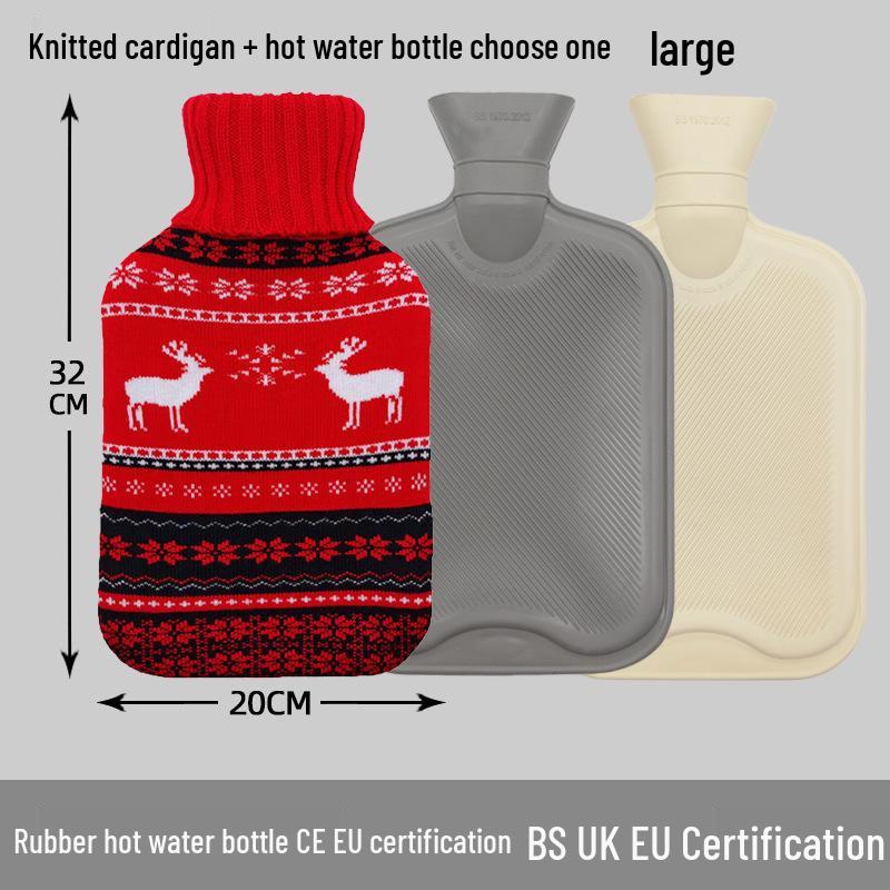 Explosion-Proof Hot Water Bottle: Rubber Design for Stomach and Feet, Long-Lasting Warmth