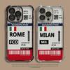 Hot Air Rome Label Case for Apple iPhone 17 Air 16 15 14 Plus 13 12 11 Pro Max 16e Clear Cover