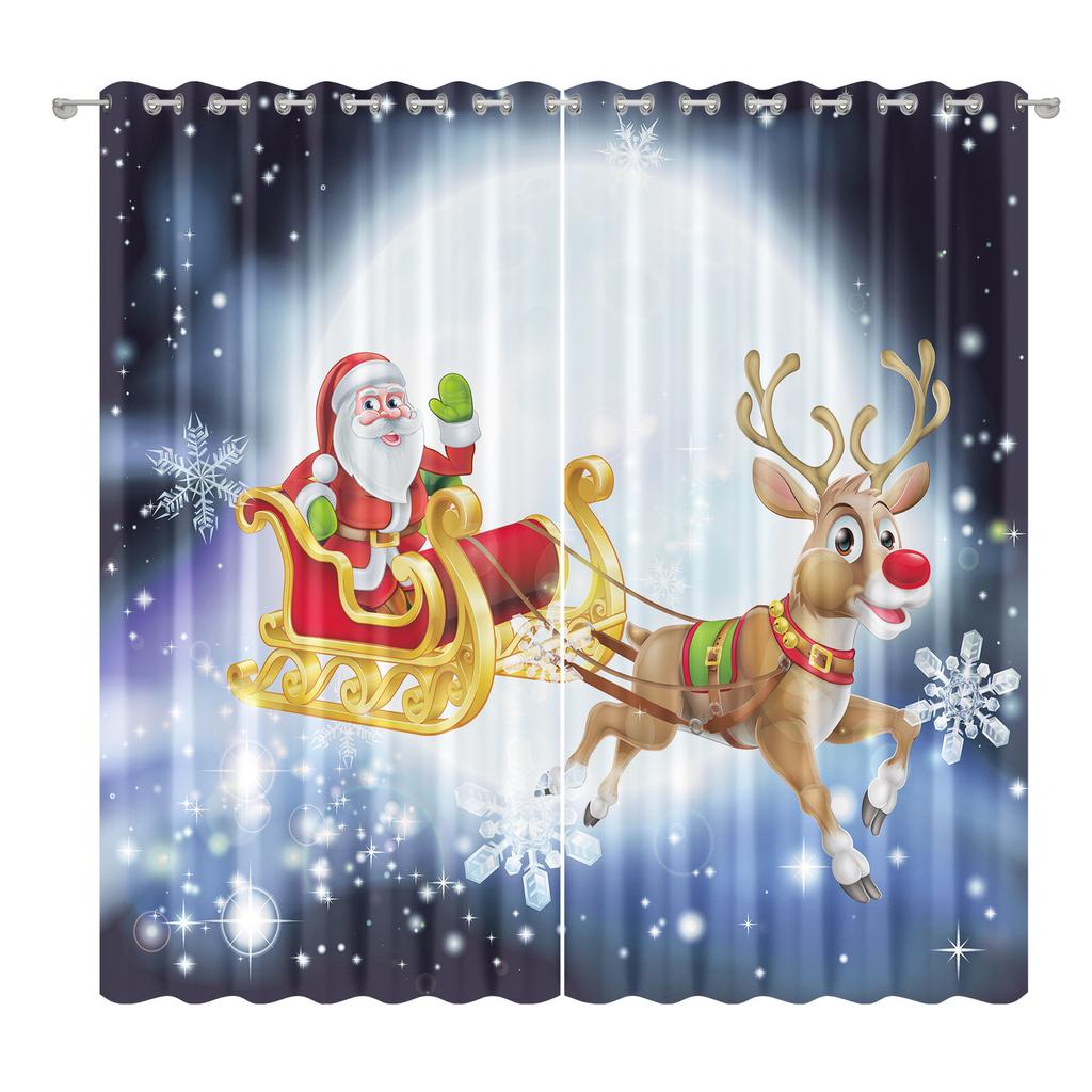Christmas Curtains Bedroom Living Room Balcony Blackout Curtains Office Hotel Insulation Curtains