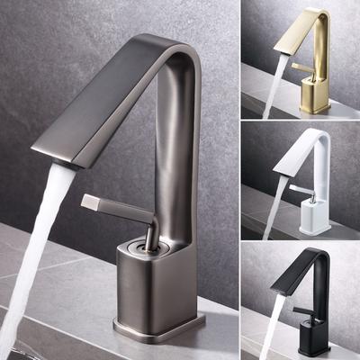 Bathroom Faucet Brass Gold White Bathroom Basin Faucet Cold And Hot Water Mixers Sink Tap Deck Mounted Black Gray Tap