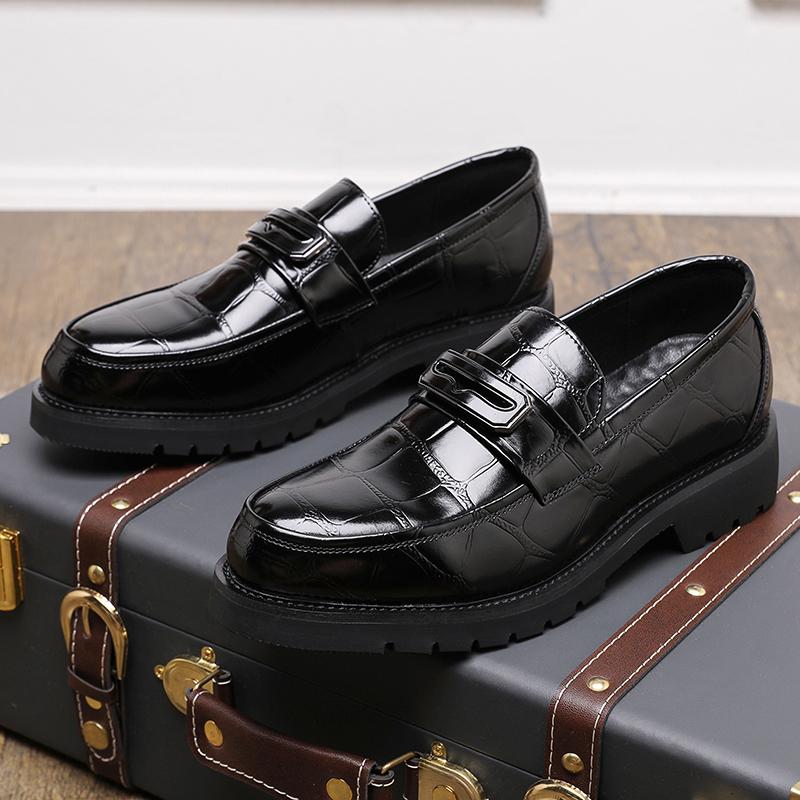 

Autumn and Winter New Men Retro Dress Shoes PU Black Brown British Busines Fashion High Quality Le Fu Shoes Size 38-48 Men Shoes 48 чёрный