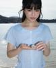 ROSEFRANTZ Round Collar Short Sleeve Blouse [Sky Blue]