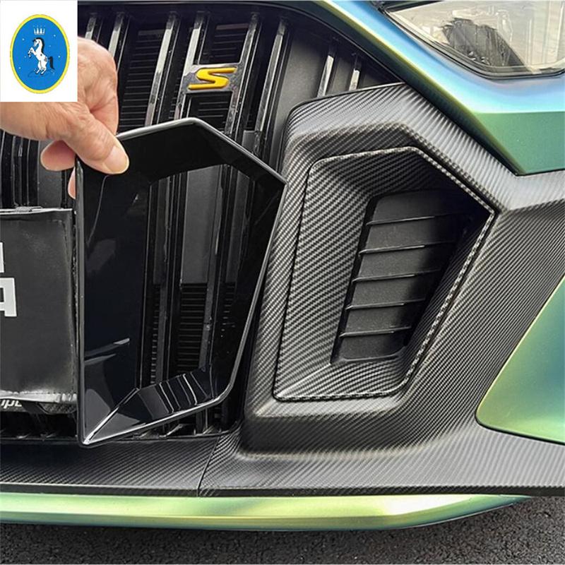 Black Car Front Fog Lamp Air Inlet Decor Frame Cover Trim Fit For GAC Trumpchi Empow   Exterior Accessories